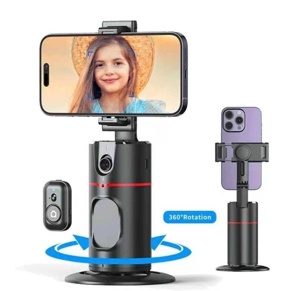 Collapsible auto face tracking no app required 360 rotation camera mount